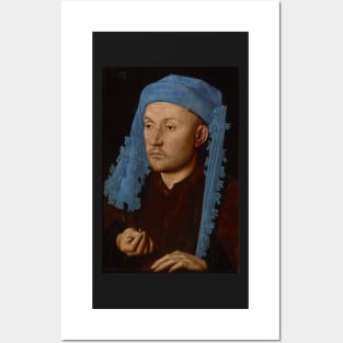 man in a blue turban - Jan van Eyck Posters and Art